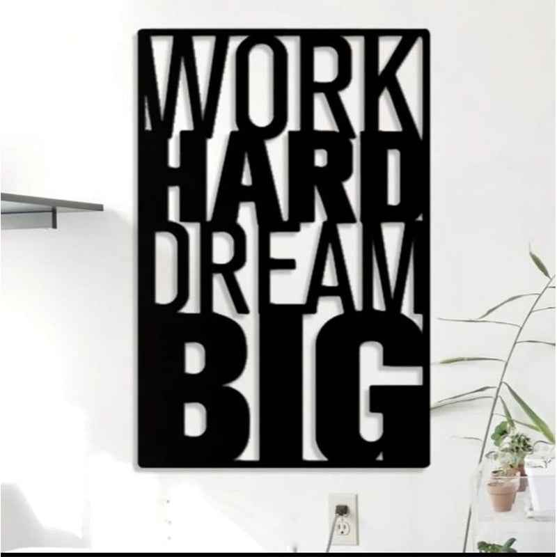 Work Hard Dream Big Motivational Quote Wooden Wall Frame