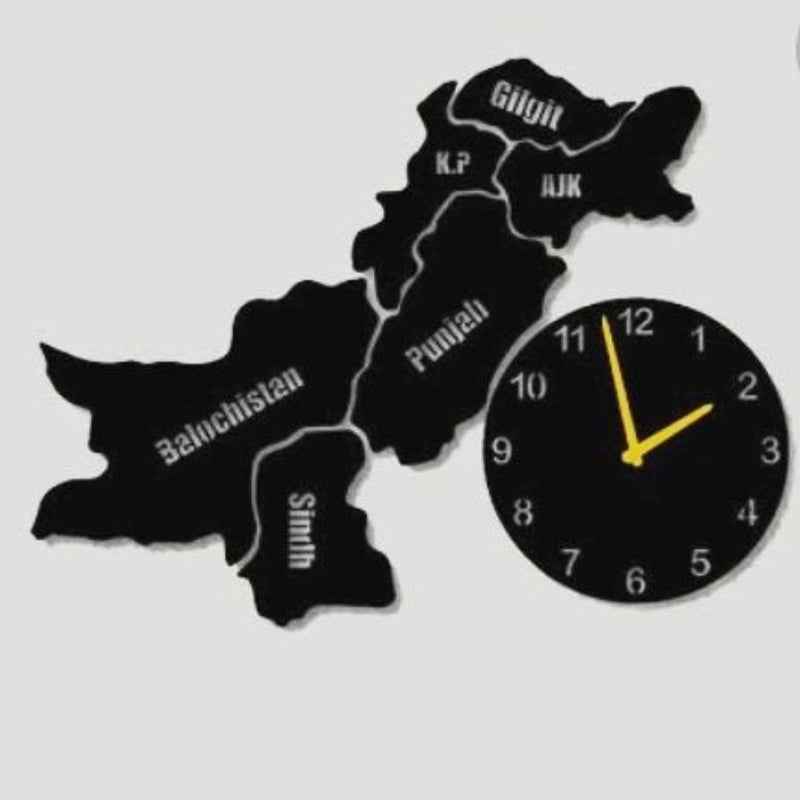 Stylish & Unique Pakistan Map Wall Clock