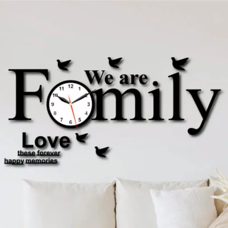 Stylish Modern Wooden Family Clock With White Dial